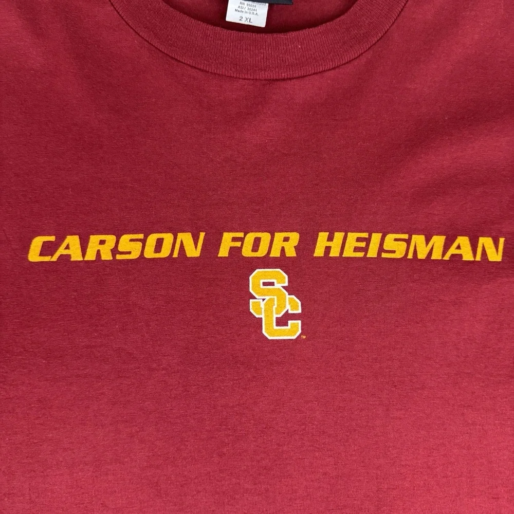 USC Trojans Carson For Heisman T Shirt Rare Boxy Y2k College Football 2xL Vtg